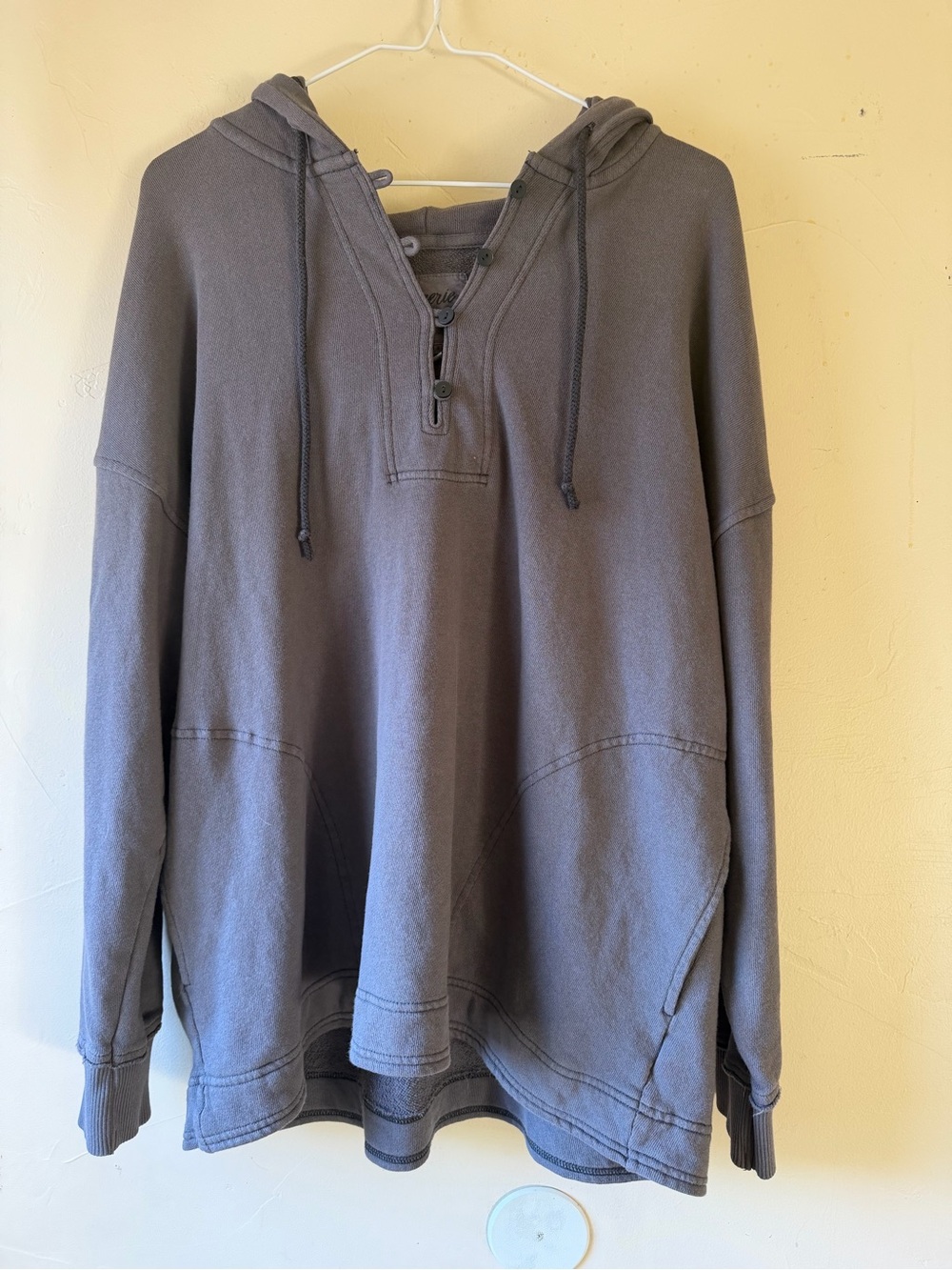 aerie Charcoal Gray Henley Pullover